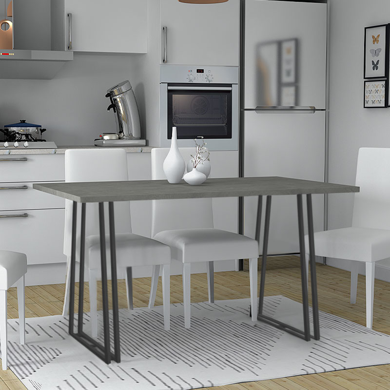 Τραπέζι Χίος 33 χρώμα γκρι σκυροδέματος 140x80x76εκ.