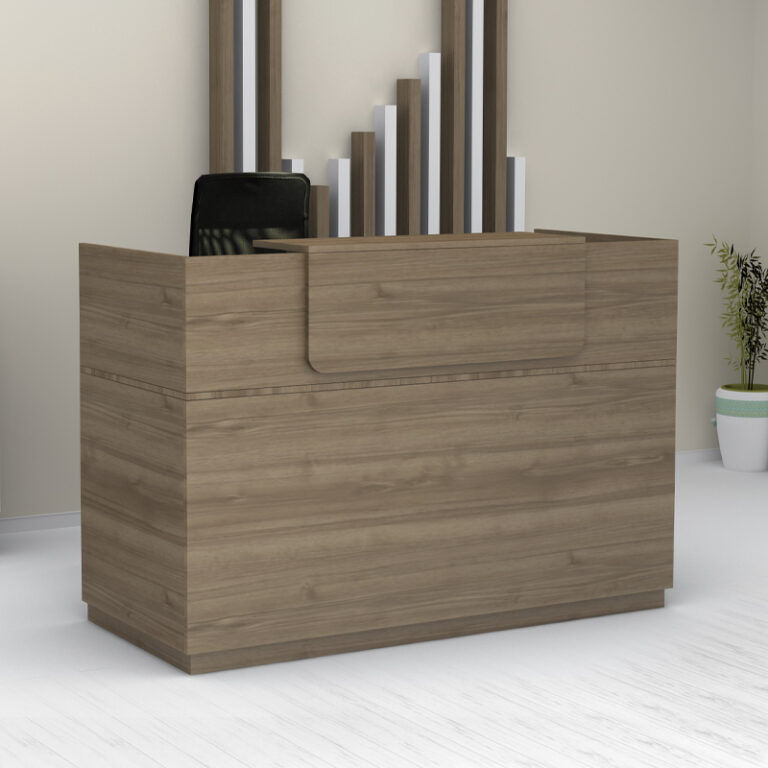Γραφείο υποδοχής – reception Lemmon χρώμα καρυδί 160x70x110εκ.