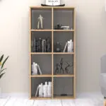 Βιβλιοθήκη Πίνδος 63 χρώμα φυσικό οξιάς 69,8x29x142εκ. – εικόνα 2