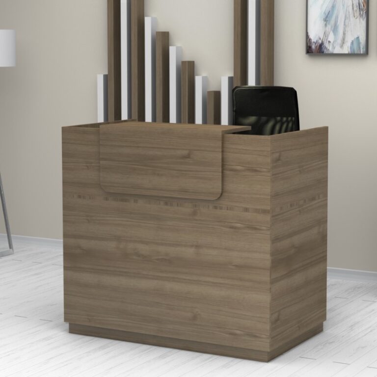 Γραφείο υποδοχής – reception Lemmon χρώμα καρυδί 120x70x110εκ.