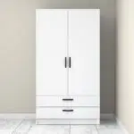 Ντουλάπα ρούχων Θάσος 31 δίφυλλη με συρτάρια χρώμα λευκό 100x60x181εκ. – εικόνα 4