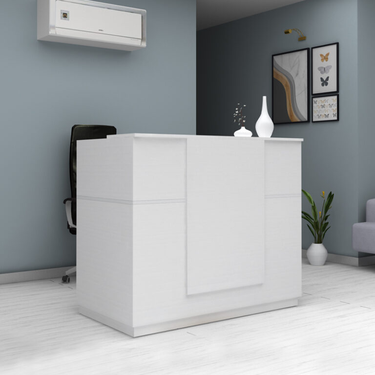 Γραφείο υποδοχής – reception Gemini χρώμα λευκό 150x70x110εκ.