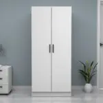 Ντουλάπα ρούχων Ανάφη 11 δίφυλλη χρώμα λευκό 80×51,8×181εκ. – εικόνα 4