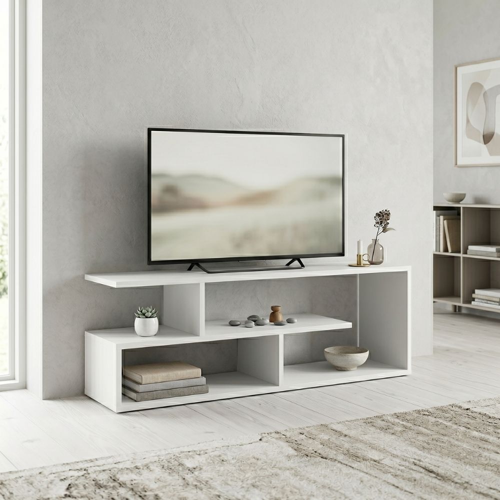 Έπιπλο τηλεόρασης Δωδώνη 15 χρώμα λευκό 120x30x40cm.