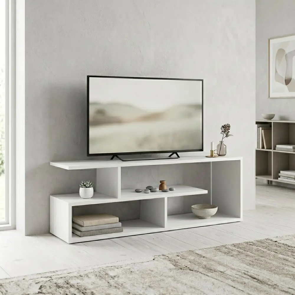 Έπιπλο τηλεόρασης Δωδώνη 15 χρώμα λευκό 120x30x40cm.