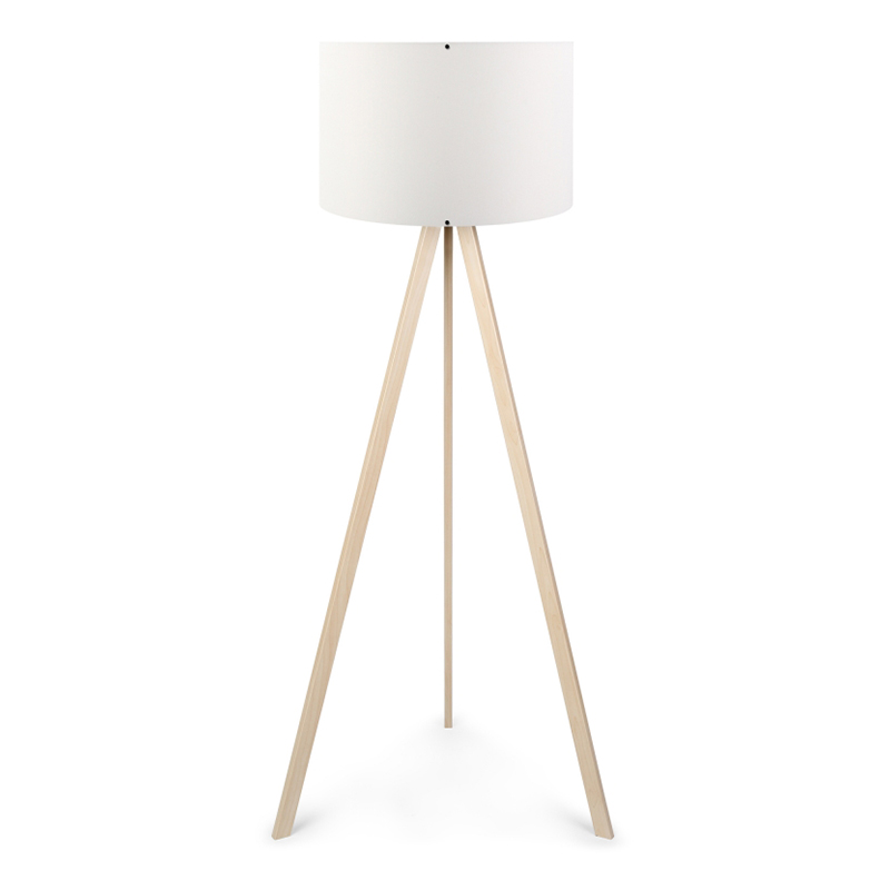 Φωτιστικό δαπέδου Επίδαυρος 37 Mdf/ύφασμα Pvc χρώμα φυσικό/λευκό 38x21x140εκ.