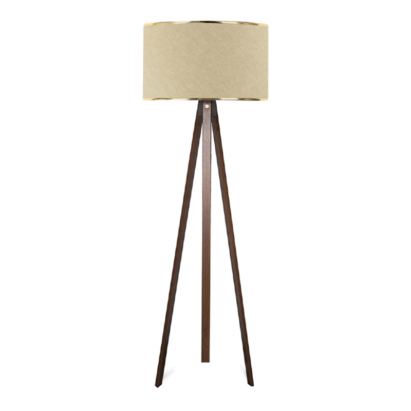 Φωτιστικό δαπέδου Επίδαυρος 37 Mdf/ύφασμα Pvc χρώμα καρυδί/μπεζ 38x21x140εκ.