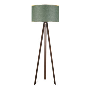 Φωτιστικό δαπέδου Rosling Mdf/ύφασμα Pvc χρώμα καρυδί/κυπαρισσί 38x21x140εκ.