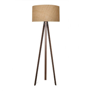 Φωτιστικό δαπέδου Rosling Mdf/ύφασμα Pvc χρώμα καρυδί/φυσικό 38x38x140εκ.