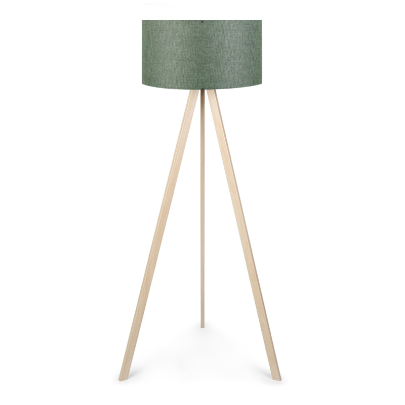 Φωτιστικό δαπέδου Επίδαυρος 37 Mdf/ύφασμα Pvc χρώμα φυσικό/χακί 38x38x140εκ.
