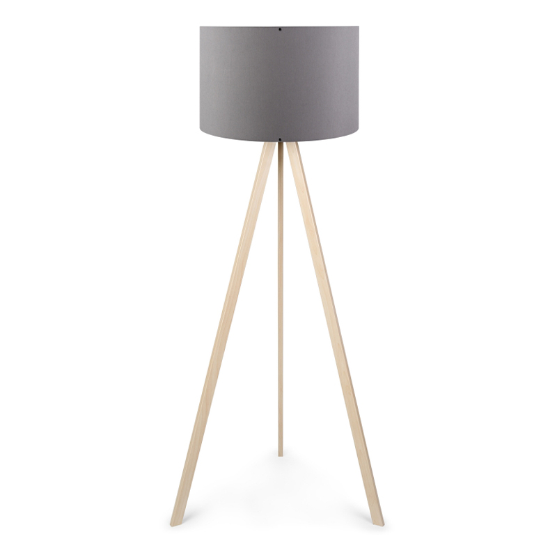 Φωτιστικό δαπέδου Επίδαυρος 37 Mdf/ύφασμα Pvc χρώμα φυσικό/ανθρακί 38x21x140εκ.