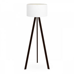 Φωτιστικό δαπέδου Rosling Mdf/ύφασμα Pvc χρώμα μαύρο - λευκό 38x38x140εκ.