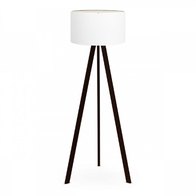 Φωτιστικό δαπέδου Rosling Mdf/ύφασμα Pvc χρώμα μαύρο – λευκό 38x38x140εκ.