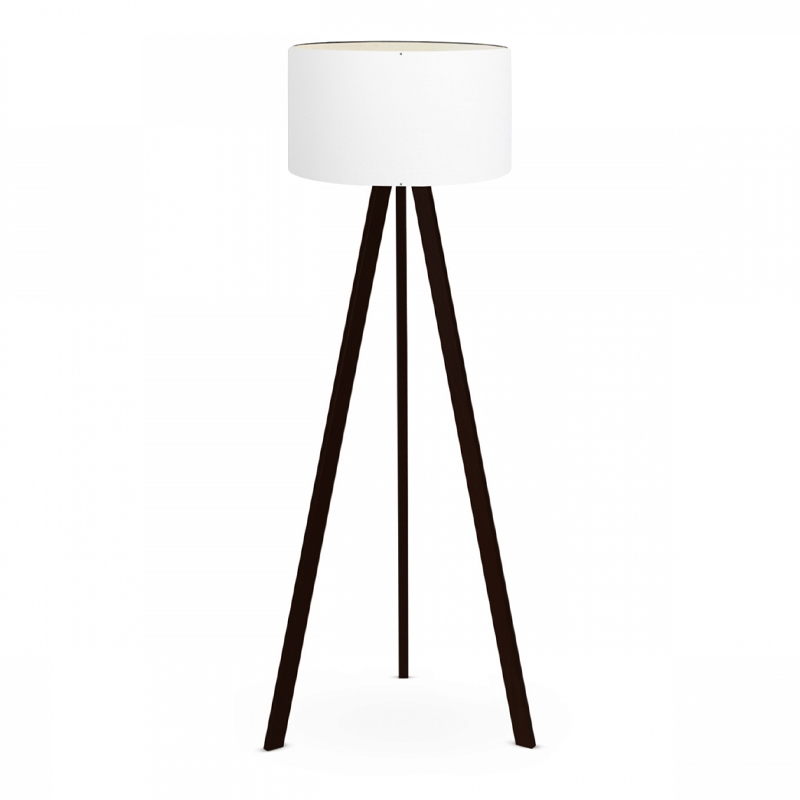 Φωτιστικό δαπέδου Επίδαυρος 37 Mdf/ύφασμα Pvc χρώμα μαύρο - λευκό 38x38x140εκ.