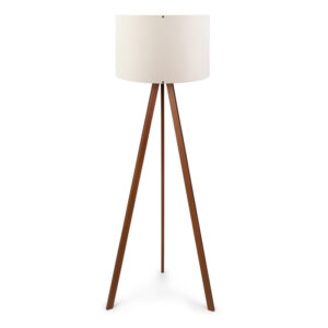 Φωτιστικό δαπέδου Rosling Mdf/ύφασμα Pvc χρώμα καρυδί/μπεζ 38x21x140εκ.
