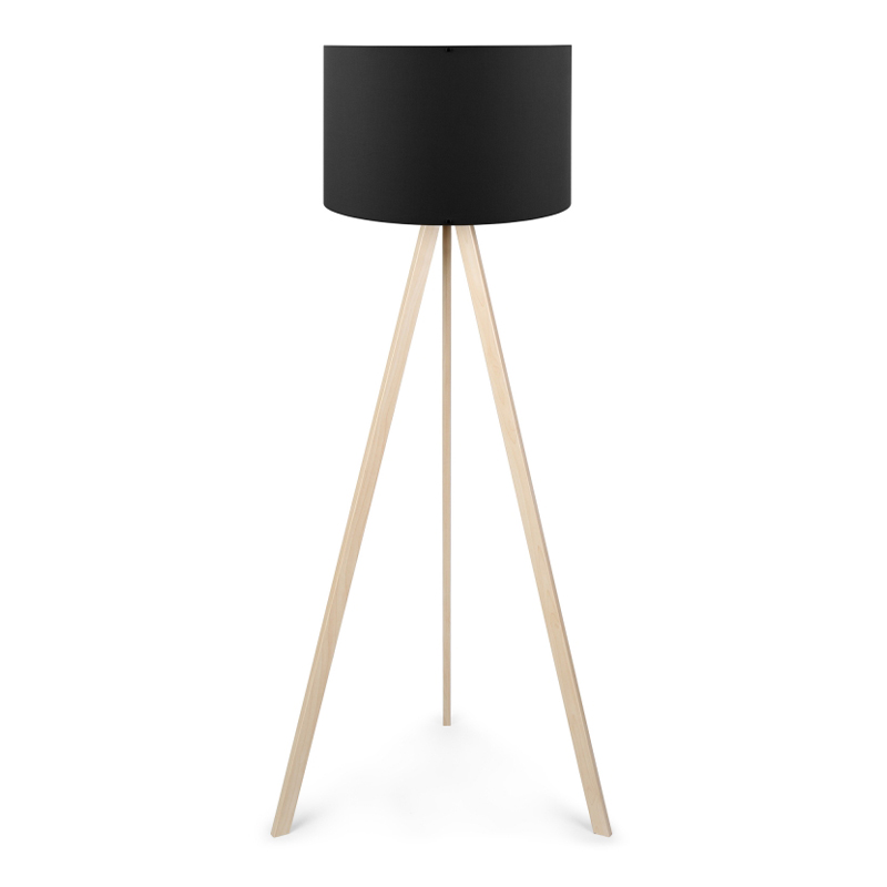 Φωτιστικό δαπέδου Επίδαυρος 37 Mdf/ύφασμα Pvc χρώμα φυσικό/μαύρο 38x21x140εκ.