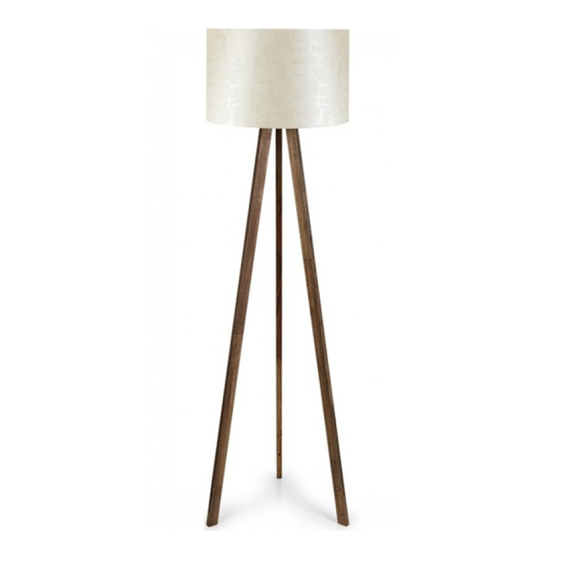 Φωτιστικό δαπέδου Επίδαυρος 37 Mdf/ύφασμα Pvc χρώμα καρυδί/μπεζ 38x21x140εκ.