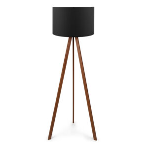 Φωτιστικό δαπέδου Rosling Mdf/ύφασμα Pvc χρωμα καρυδί/μαύρο 38x21x140εκ.