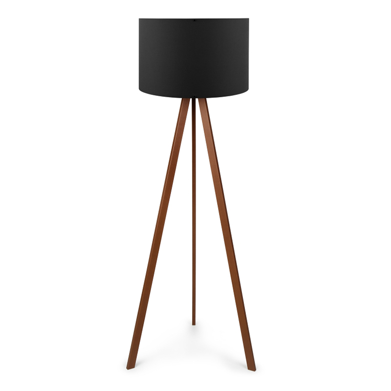 Φωτιστικό δαπέδου Επίδαυρος 37 Mdf/ύφασμα Pvc χρωμα καρυδί/μαύρο 38x21x140εκ.