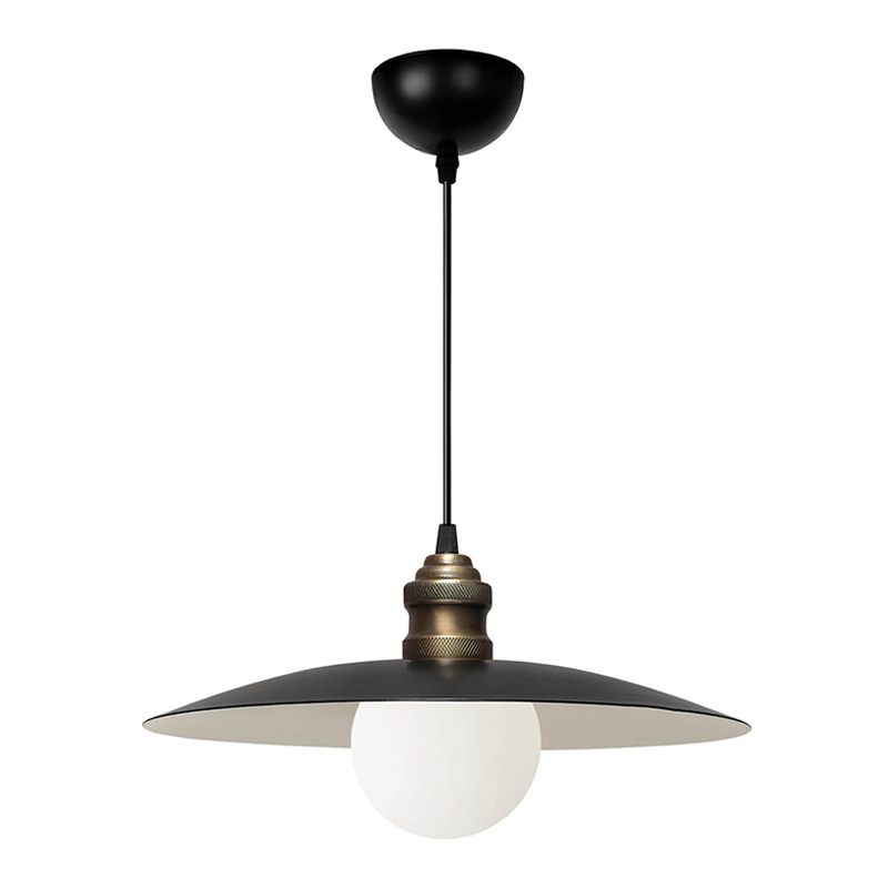 Φωτιστικό οροφής Ολυμπία 64 E27 μεταλλικό μονόφωτο χρώμα μαύρο Ø38x100εκ.