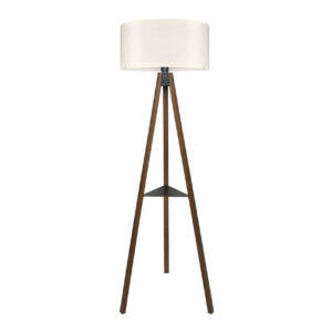 Φωτιστικό δαπέδου Thomas E27 Mdf/ύφασμα Pvc χρώμα καρυδί - κρεμ 38x38x135εκ.