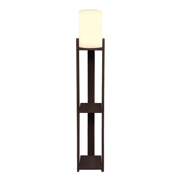Φωτιστικό δαπέδου Verma I E27 Mdf/ύφασμα Pvc χρώμα wenge – κρεμ 18,5×18,5×142εκ.