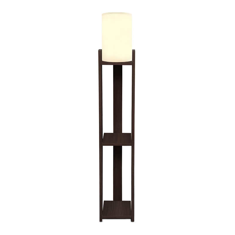 Φωτιστικό δαπέδου Όλυμπος 57 E27 Mdf/ύφασμα Pvc χρώμα wenge - κρεμ 18,5x18,5x142εκ.