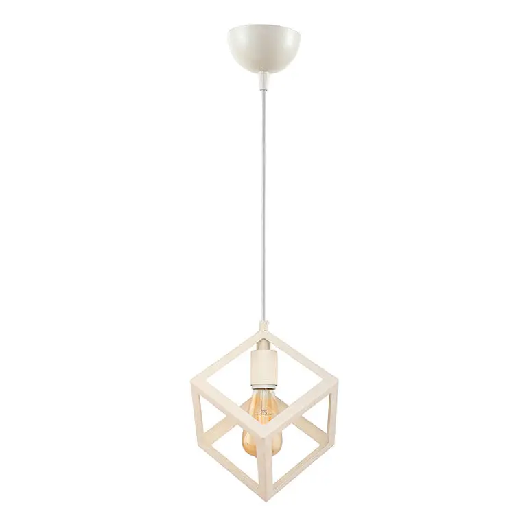 Φωτιστικό οροφής Τήνος 47 E27 μεταλλικό μονόφωτο χρώμα λευκό 22x22x70εκ.