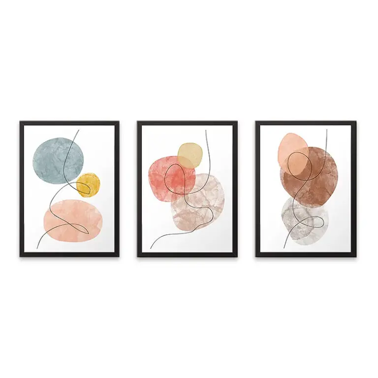 Πίνακας “Circles” 3 τμχ. σε πλαίσιο 35x45x2εκ.