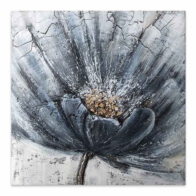 Πίνακας σε καμβά “Blue Flower” Megapap ψηφιακής εκτύπωσης 100x100x3εκ.