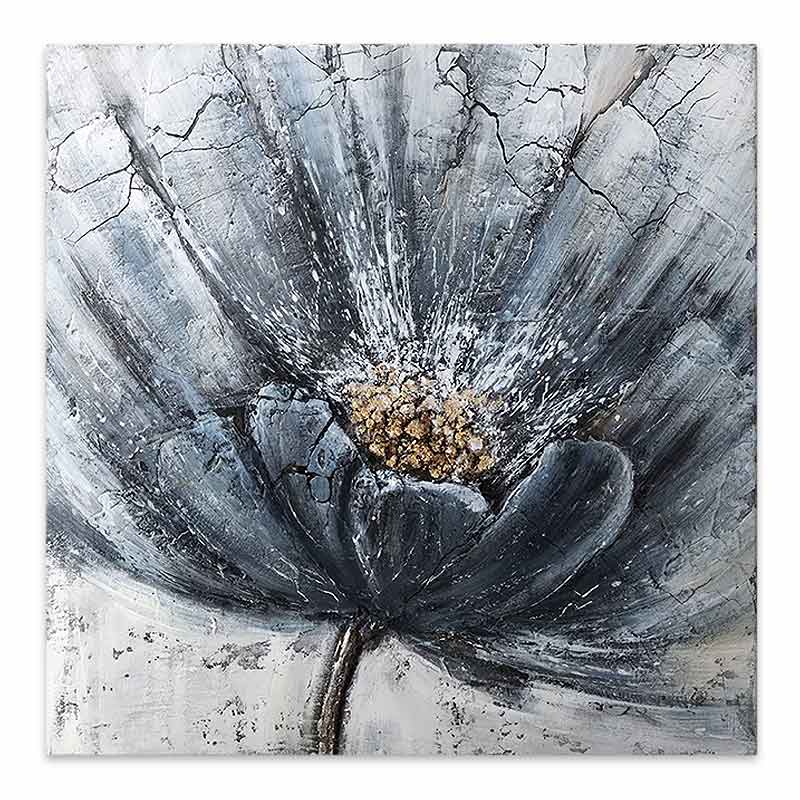 Πίνακας σε καμβά "Blue Flower" ψηφιακής εκτύπωσης 100x100x3εκ.