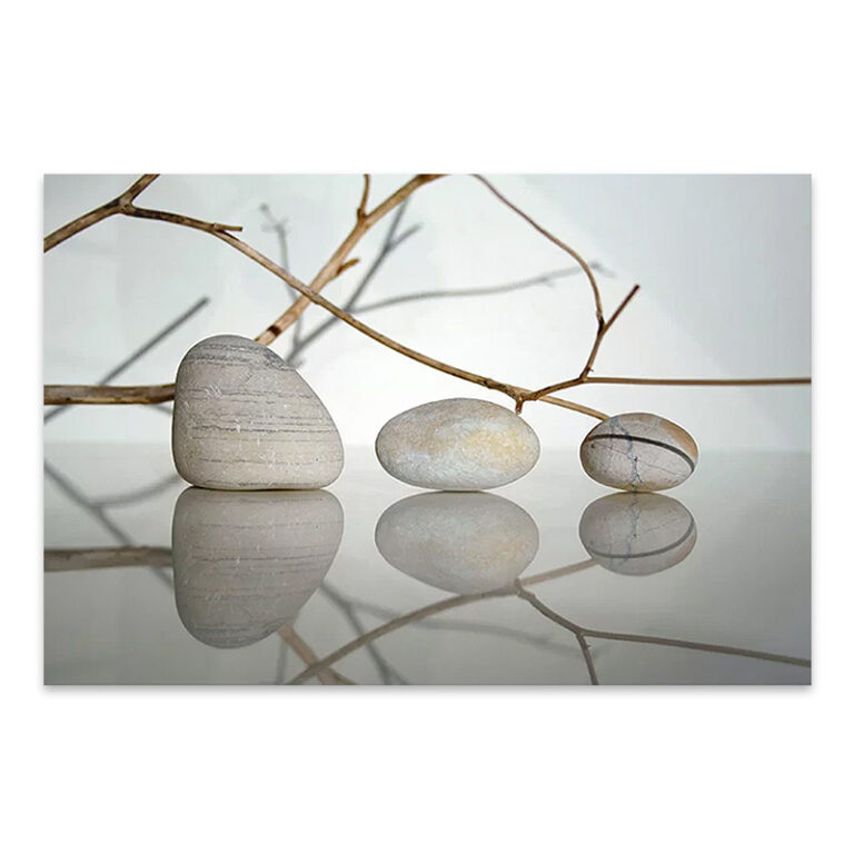 Πίνακας σε καμβά “Stones and Branches” ψηφιακής εκτύπωσης 90x60x3εκ.