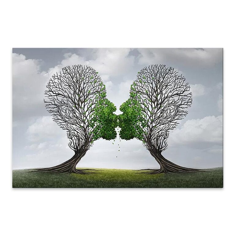 Πίνακας σε καμβά “Trees Growing With Love” ψηφιακής εκτύπωσης 75x50x3εκ.