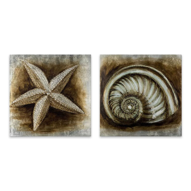 Πίνακες σε καμβά “Starfish – Shell” Megapap 2 τμχ. ψηφιακής εκτύπωσης 103x50x3εκ.