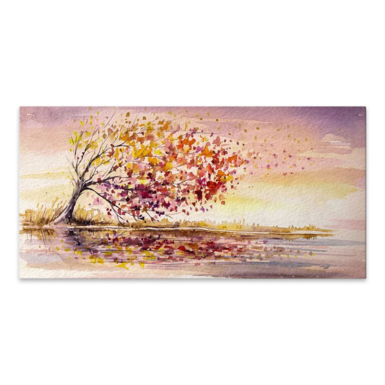 Πίνακας σε καμβά “Tree In The Wind” ψηφιακής εκτύπωσης 140x70x3εκ.