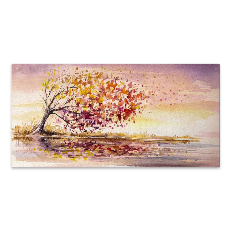 Πίνακας σε καμβά "Tree In The Wind" ψηφιακής εκτύπωσης 140x70x3εκ.
