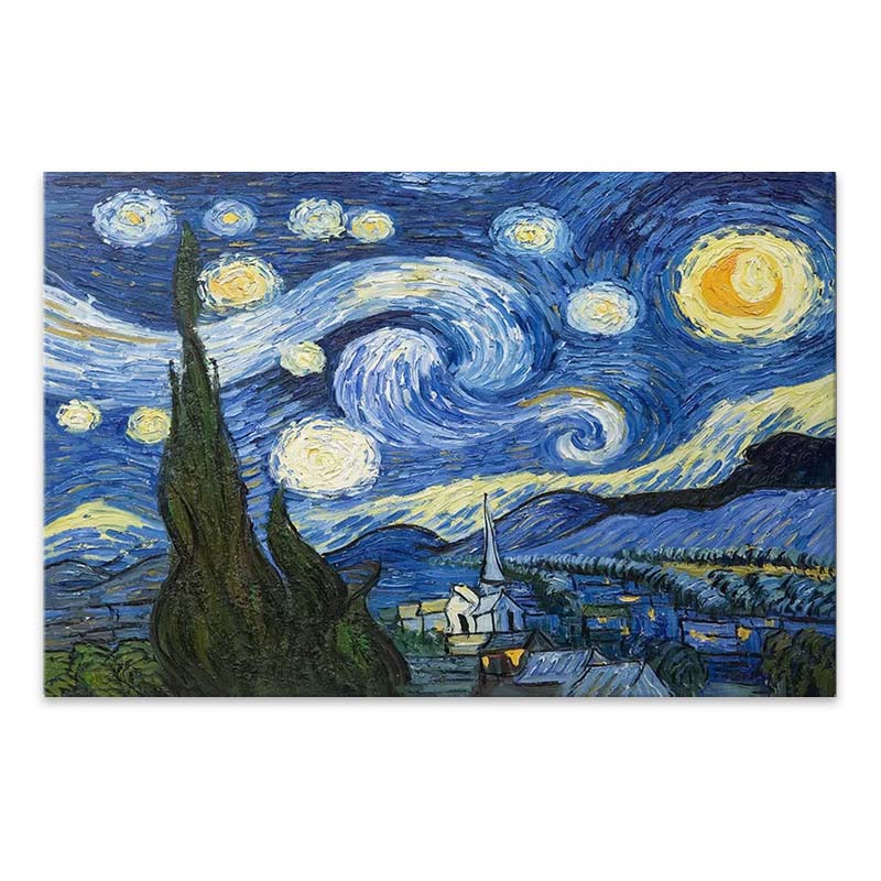 Πίνακας σε καμβά "Starry Night" ψηφιακής εκτύπωσης 100x70x3εκ.