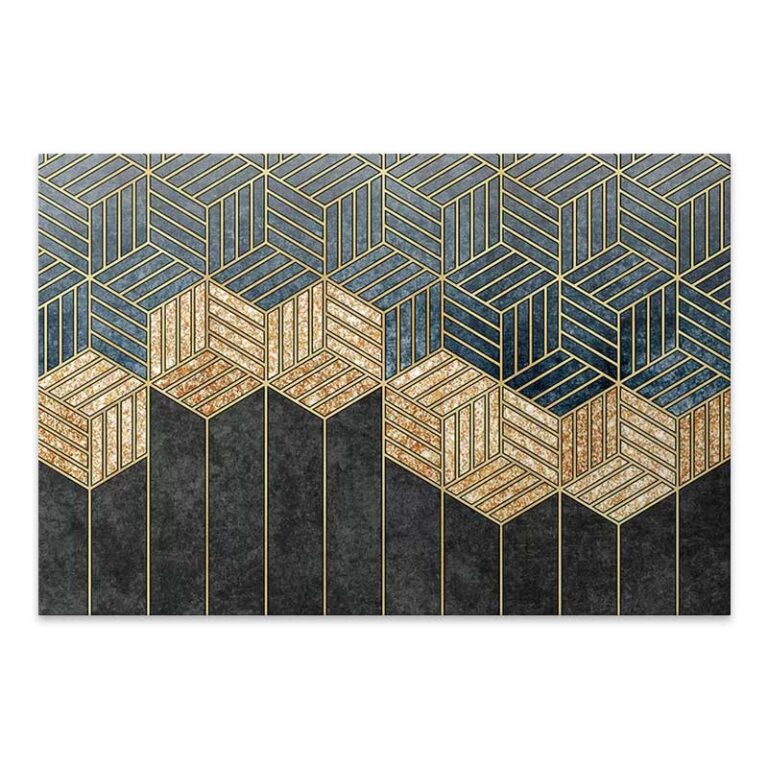 Πίνακας σε καμβά “Golden Cubes” Megapap ψηφιακής εκτύπωσης 100x70x3εκ.