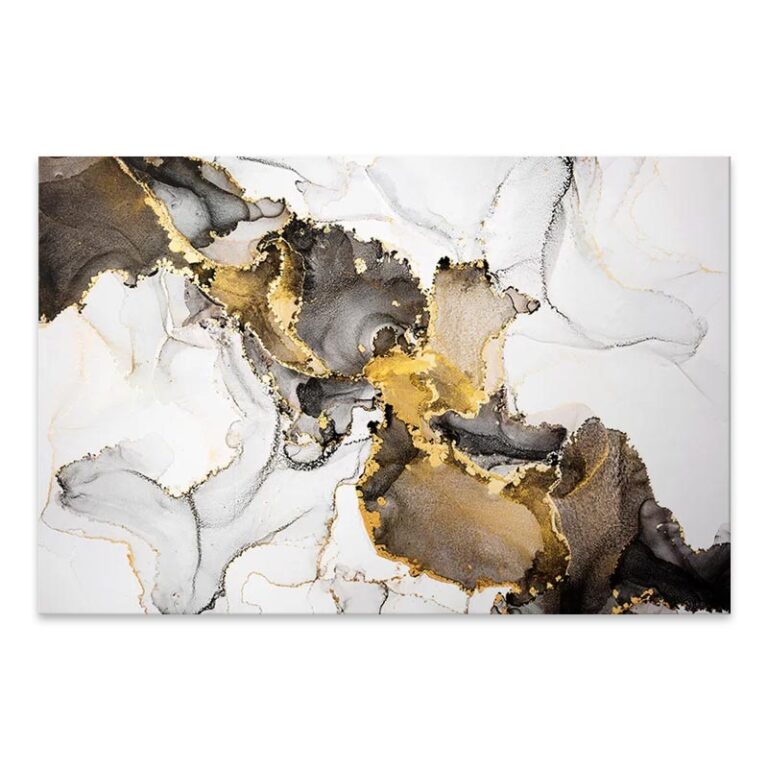 Πίνακας σε καμβά “Abstract Golden Dream” ψηφιακής εκτύπωσης 140x70x3εκ.