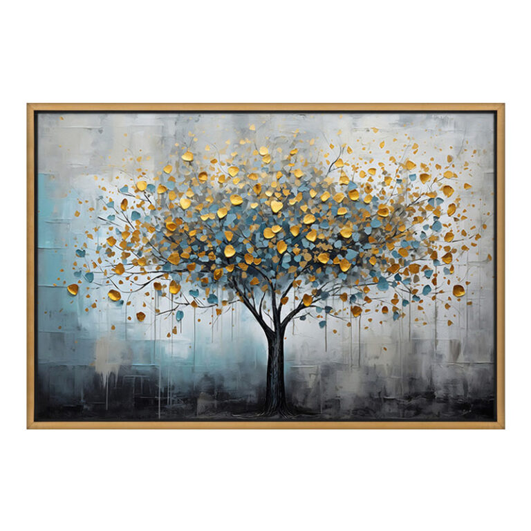 Πίνακας σε καμβά “Gold Tree” ψηφιακής εκτύπωσης με κορνίζα χρώμα χρυσό 140x100x3εκ.