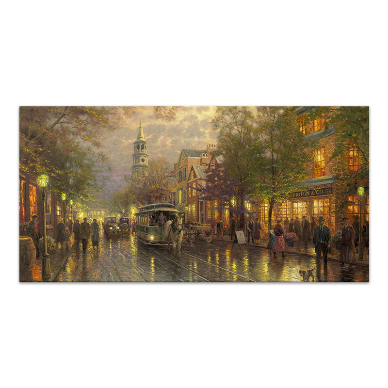 Πίνακας σε καμβά "Wet Streets" ψηφιακής εκτύπωσης 140x70x3εκ.