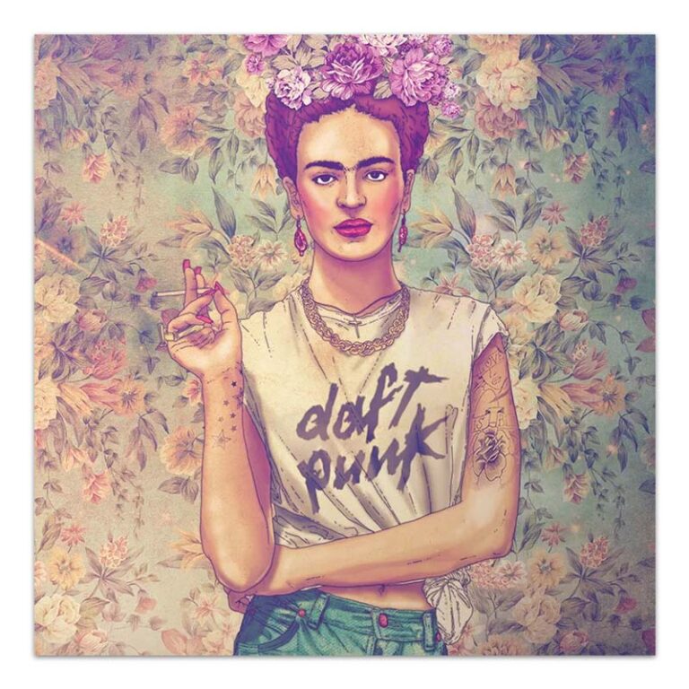 Πίνακας σε καμβά “Frida Punk” ψηφιακής εκτύπωσης 60x60x3εκ.