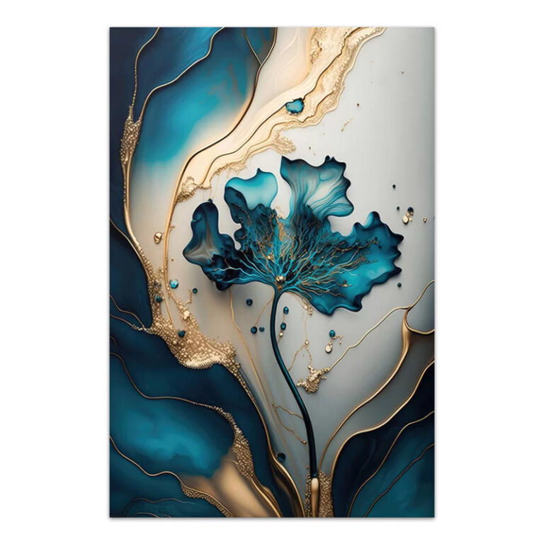 Πίνακας σε καμβά “Emerald Flower” ψηφιακής εκτύπωσης 70x100x3εκ.