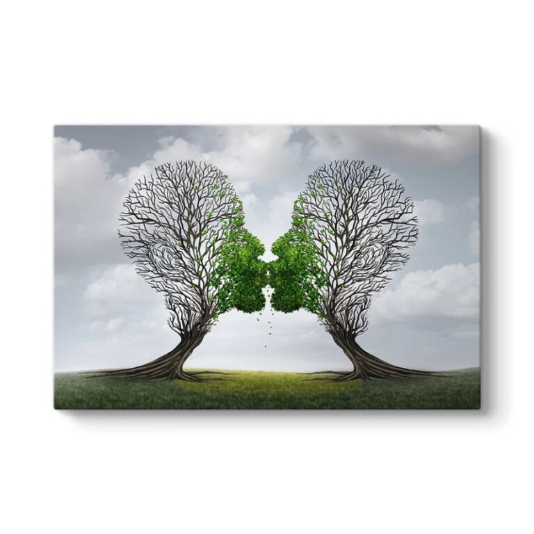 Πίνακας σε καμβά “Trees Growing With Love” ψηφιακής εκτύπωσης 100x70x3εκ.