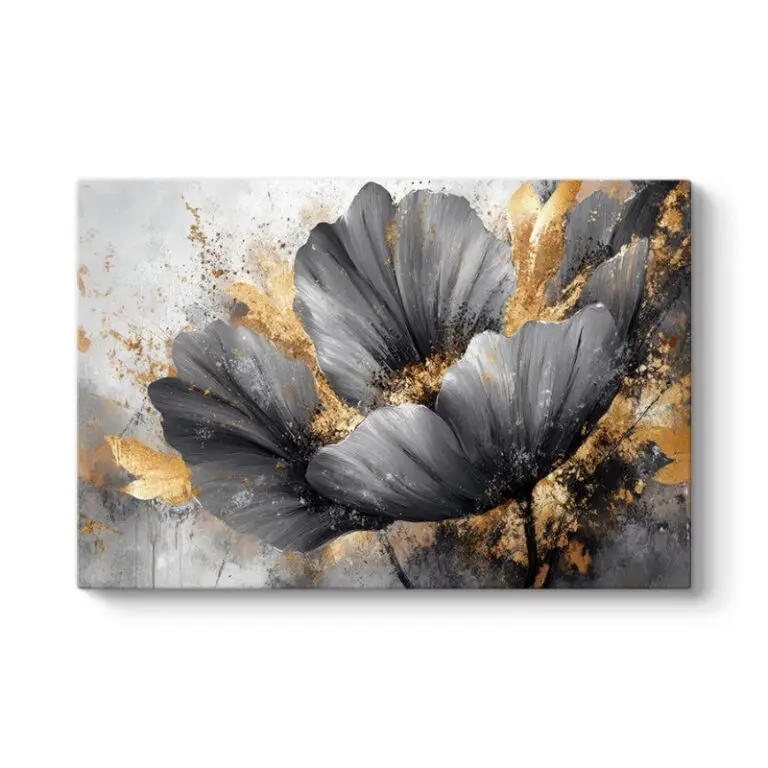 Πίνακας σε καμβά “Flowers Whispering in the Night” ψηφιακής εκτύπωσης 140x100x3εκ.