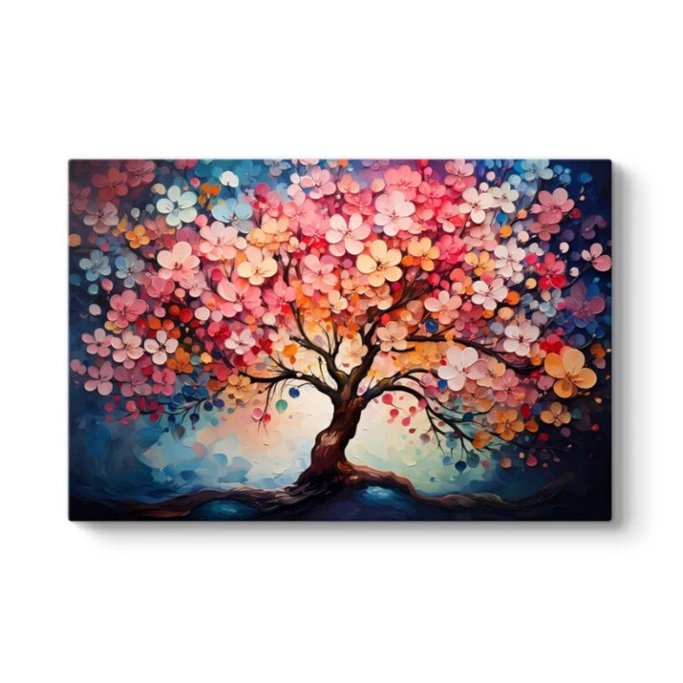 Πίνακας σε καμβά “Pink Tree” Megapap ψηφιακής εκτύπωσης 100x70x3εκ.