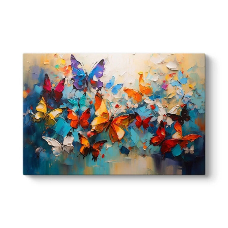 Πίνακας σε καμβά “Festival of Butterflies” ψηφιακής εκτύπωσης 100x70x3εκ.