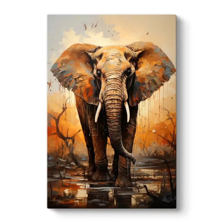 Πίνακας σε καμβά “Elephant Story” ψηφιακής εκτύπωσης 60x90x3εκ.