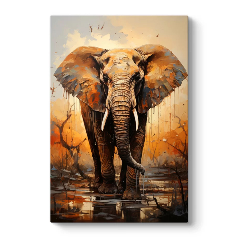 Πίνακας σε καμβά "Elephant Story" ψηφιακής εκτύπωσης 60x90x3εκ.