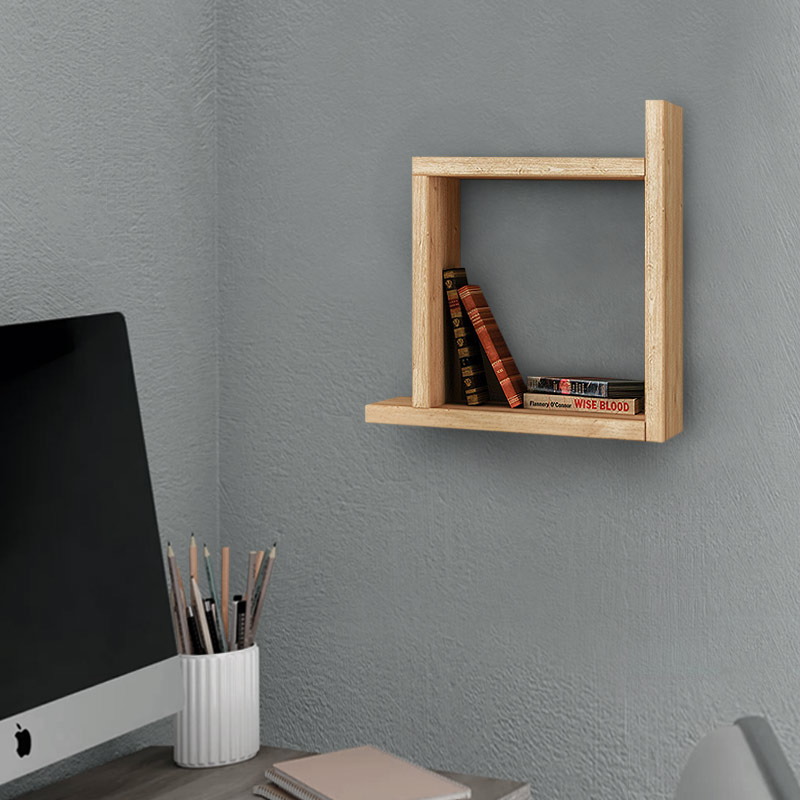 Ραφιέρα τοίχου Σέριφος 88 χρώμα sapphire oak 30x22x30εκ.